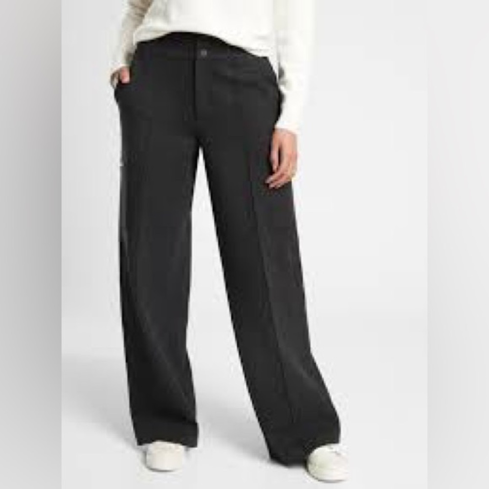 ATHLETA VENICE HEATHERED CARGO Wide-Leg Pants Size 14 Sophisticated Chic Trendy - Picture 1 of 7